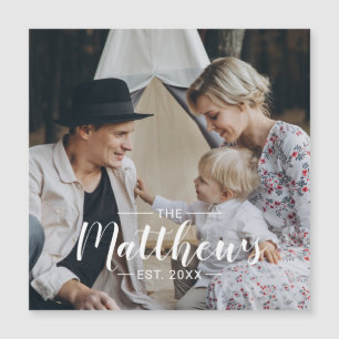 Aangepaste foto met familienaam en vastgesteld jaa