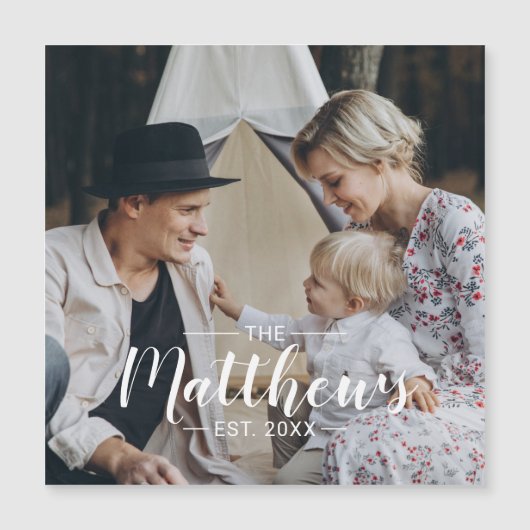 Aangepaste foto met familienaam en vastgesteld jaa (Voorkant)