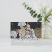 Aangepaste foto met familienaam en vastgesteld jaa briefkaart (Staand voorkant)