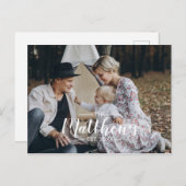 Aangepaste foto met familienaam en vastgesteld jaa briefkaart (Voorkant / Achterkant)