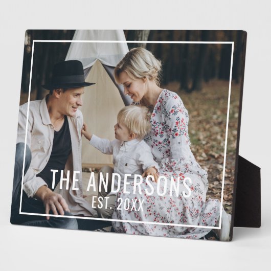 Aangepaste foto met familienaam en vastgesteld jaa fotoplaat (Zijkant)