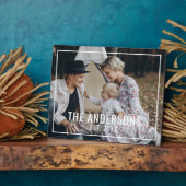 Aangepaste foto met familienaam en vastgesteld jaa fotoplaat (Zijkant)