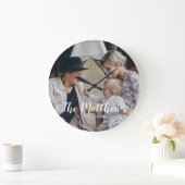 Aangepaste foto met familienaam en vastgesteld jaa grote klok (Huis)