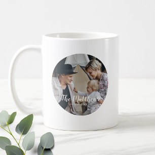 Aangepaste foto met familienaam en vastgesteld jaa koffiemok