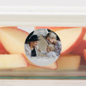 Aangepaste foto met familienaam en vastgesteld jaa labels (Aangebracht)