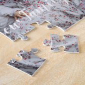 Aangepaste foto met familienaam en vastgesteld jaa legpuzzel (Zijkant)