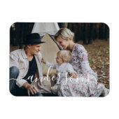 Aangepaste foto met familienaam en vastgesteld jaa magneet (Horizontaal)