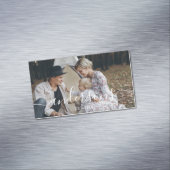 Aangepaste foto met familienaam en vastgesteld jaa magnetisch visitekaartje (Voorbeeld)