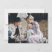 Aangepaste foto met familienaam en vastgesteld jaa magnetische uitnodiging (Voorkant)