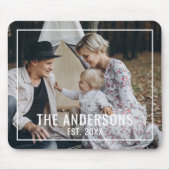 Aangepaste foto met familienaam en vastgesteld jaa muismat (Voorkant)