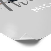 Aangepaste foto met familienaam en vastgesteld jaa perfect poster (Hoek)