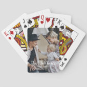 Aangepaste foto met familienaam en vastgesteld jaa pokerkaarten (Achterkant)