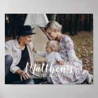 Aangepaste foto met familienaam en vastgesteld jaa