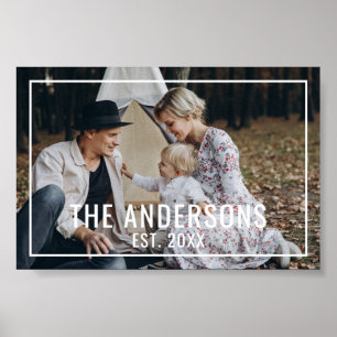 Aangepaste foto met familienaam en vastgesteld jaa poster