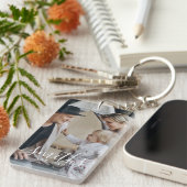 Aangepaste foto met familienaam en vastgesteld jaa sleutelhanger (Voorkant Rechts)