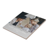 Aangepaste foto met familienaam en vastgesteld jaa tegeltje (Zijkant)