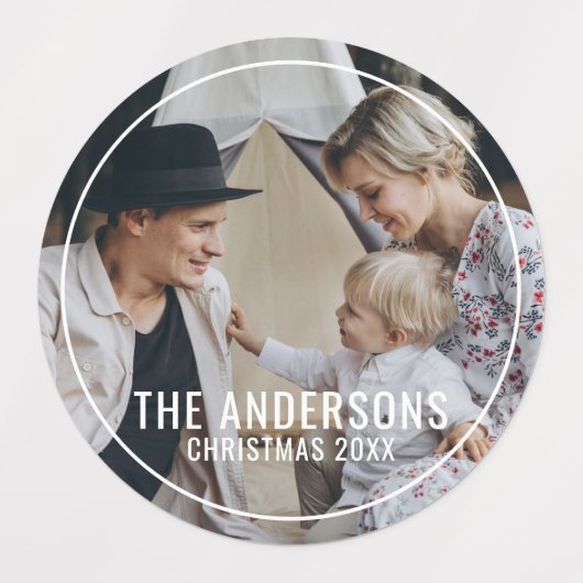 Aangepaste foto met familienaam labels (Design 1)