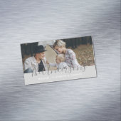 Aangepaste foto met familienaam magnetisch visitekaartje (Voorbeeld)