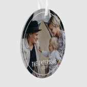 Aangepaste foto met familienaam ornament (voorkant)