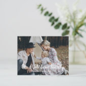 Aangepaste foto met familienaam vakantie briefkaart (Staand voorkant)