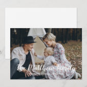 Aangepaste foto met familienaam vakantie feestdagenkaart (Voorkant / Achterkant)