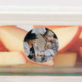 Aangepaste foto met familienaam vakantie labels (Aangebracht)