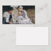 Aangepaste foto met familienaam-vakantiekaart visitekaartje (Voorkant / Achterkant)