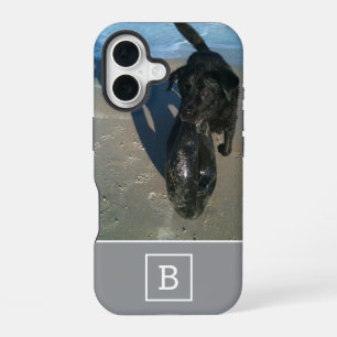 Aangepaste foto met gemonoogrammeerde initiaal mod iPhone 16 hoesje