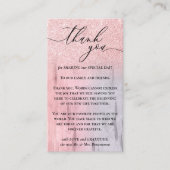 Aangepaste foto met glitz Sparkle Pink Hartelijk d Informatiekaartje (Voorkant)