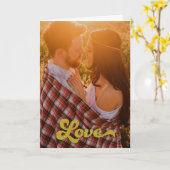Aangepaste foto met Gold Love Kaart (Gele Bloem)