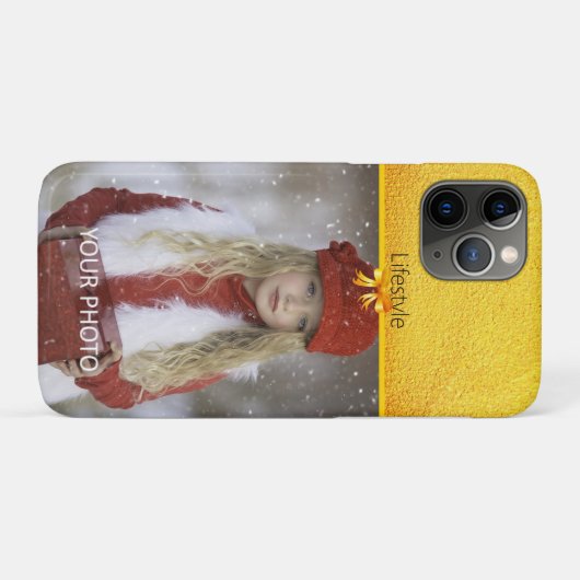 Aangepaste foto met Golden Accent Case-Mate iPhone Case (Achterkant (horizontaal))