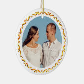 Aangepaste foto met Golden Lijst Keramisch Ornament (Rechts)