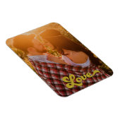 Aangepaste foto met gouden liefde magneet (Rechterzijde)
