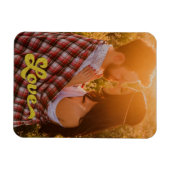 Aangepaste foto met gouden liefde magneet (Horizontaal)