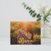 Aangepaste foto met gouden liefdesoverlay briefkaart (Staand voorkant)