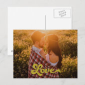 Aangepaste foto met gouden liefdesoverlay briefkaart (Voorkant / Achterkant)