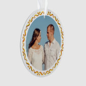 Aangepaste foto met gouden lijst ornament (voorkant)