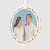 Aangepaste foto met gouden lijst ornament (voorkant)