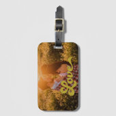 Aangepaste foto met gouden Love-overlay Bagagelabel (Voorkant (verticaal))