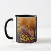 Aangepaste foto met gouden Love-overlay Mok (Links)