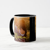Aangepaste foto met gouden Love-overlay Mok (Voorkant links)