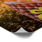 Aangepaste foto met gouden Love-overlay Poster (Hoek)