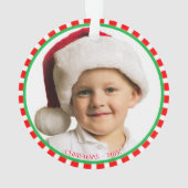 Aangepaste foto met groen rood en wit Lijst Ornament (achterkant)