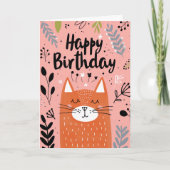 Aangepaste foto met illustratie van leuke oranje k kaart (Voorkant)