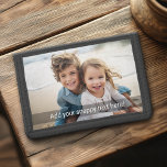 Aangepaste foto met je eigen magnetisch thema drievoud portemonnee<br><div class="desc">Een leuke manier om herinneringen vast te leggen en te delen met vrienden. Voeg een vierkante foto en je favoriete onderschrift toe om een gave voor vrienden te maken.</div>