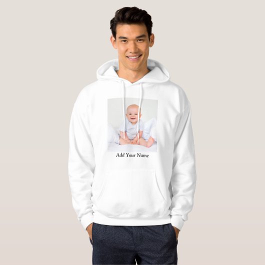 Aangepaste foto met Jouw naam Hoodie (Voorkant volledig)