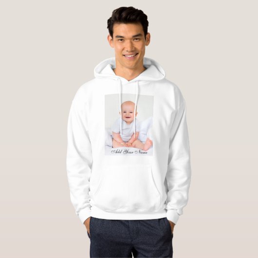 Aangepaste foto met Jouw naam Hoodie (Voorkant volledig)