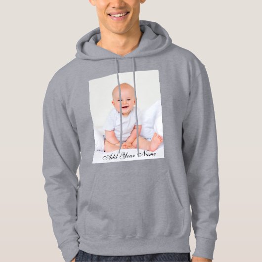 Aangepaste foto met Jouw naam Hoodie (Voorkant)