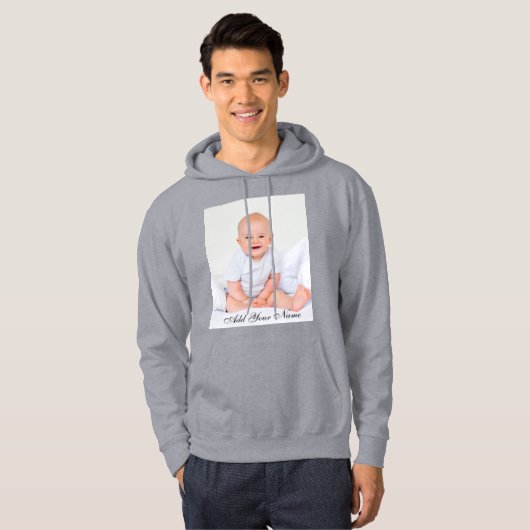 Aangepaste foto met Jouw naam Hoodie (Voorkant volledig)