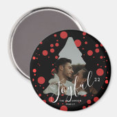 Aangepaste foto met kerstbomen, zwart en rood stip magneet (Voorkant / Achterkant)